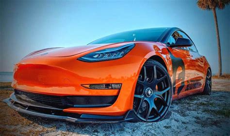 This Orange Wrapped Tesla Model 3 Looks Alluring In 2020 Tesla Model