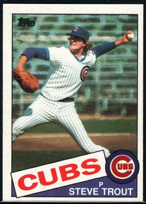 1985 Topps Baseball 668 Steve Trout Chicago Cubs Official