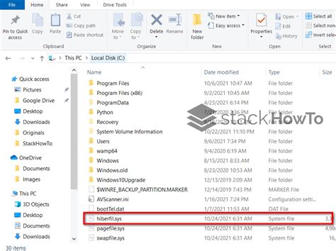 How To Delete The Hibernation File Hiberfilsys Stackhowto