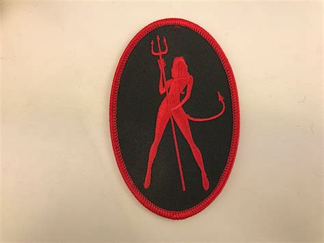 2 12 X 4 Red Devil Girl Embroidered Patch Dmse Wholesale