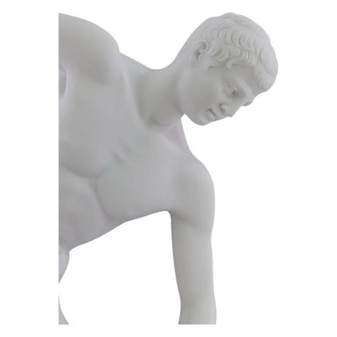 Discobolus Discus Thrower Nude Male Athlete Greek Roman Cast Marble