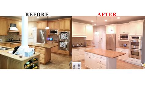 Kitchen Cabinets Painted Before And After