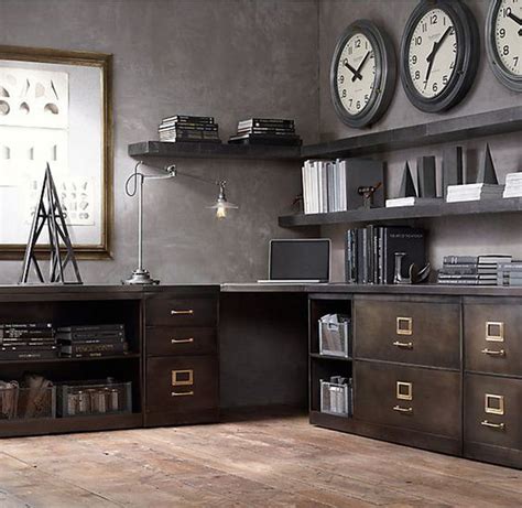 20 Industrial Style Home Office Spaces Dapperlounge Industrial Home