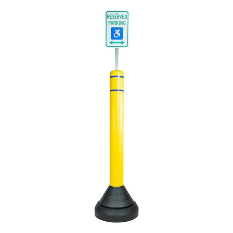 Portable Rubber Bollard Base With Sign Post