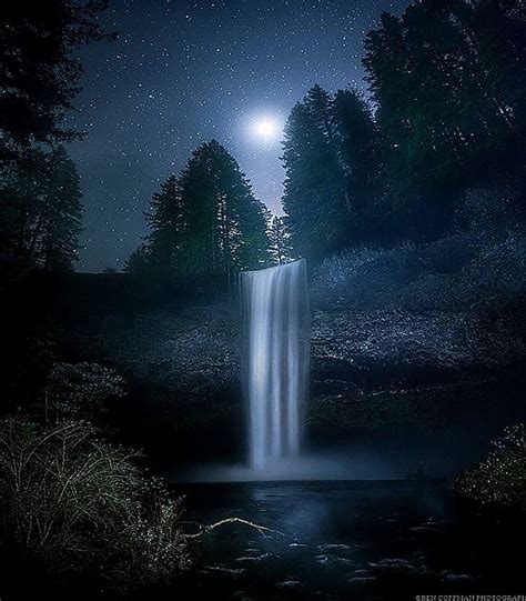 Pin By Nancy On Beautiful Moon Waterfall Landscape Waterfall