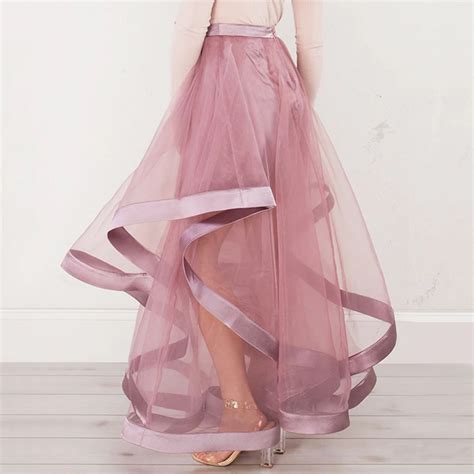 Dusty Pink Skirts Women Saia Tulle Skirts Custom Made Jupe Femme Tulle Skirts With Satin Zipper