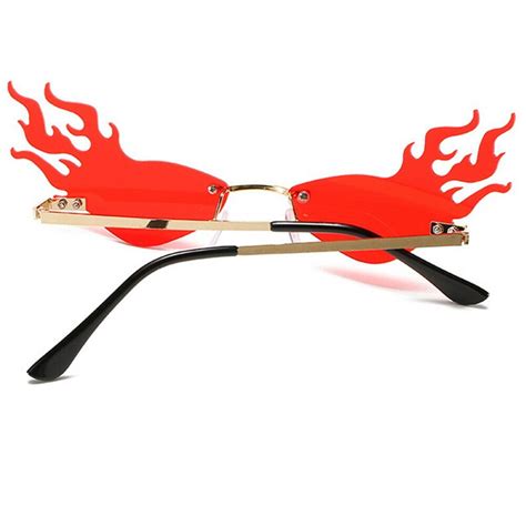 rimless fire flame sunglasses luxury women men glasses fashion etsy uk