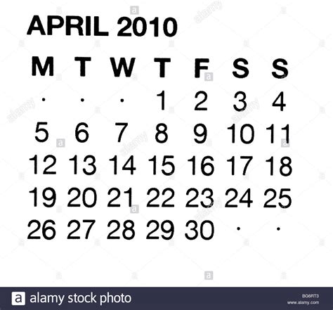 Calendar 2010 High Resolution Stock Photography And Images Alamy