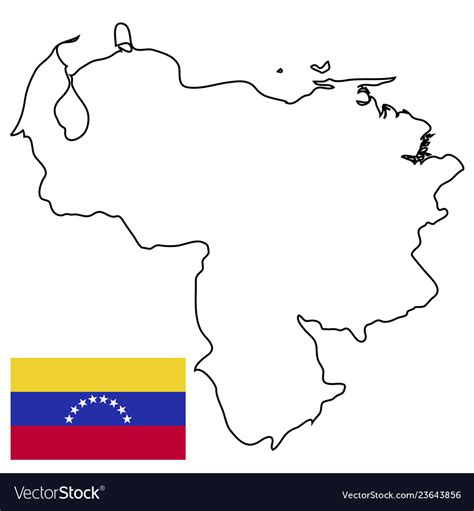 Outline Country Of The State Of Venezuela Vector Image