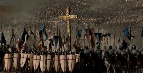 Templar Knights With The True Cross Leading The Crusader Army In