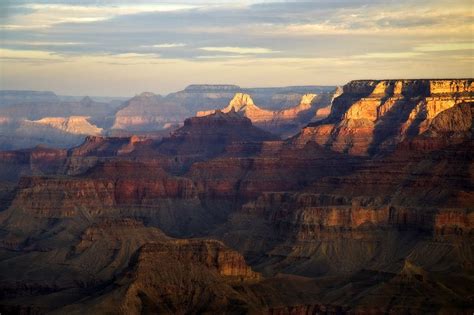 Sunrise View Of The Grand Canyon In Arizona The Tall Rocks Remain