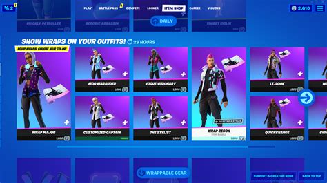 what s in the fortnite item shop today november 10 2021 wrappable outfits are back gamespot
