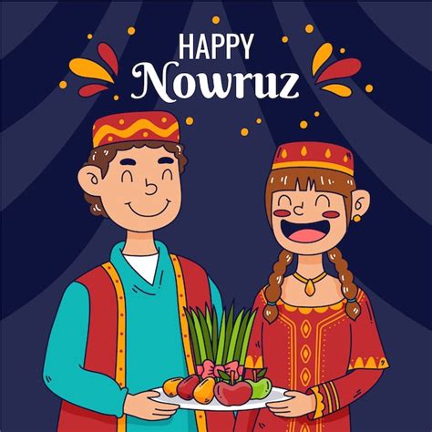 Premium Vector Hand Drawn Happy Nowruz Illustration