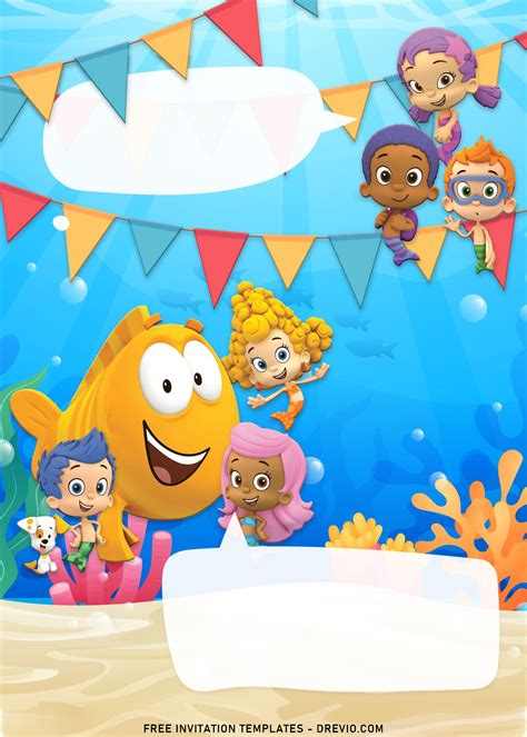 9 Fun Under The Sea Bubble Guppies Birthday Invitation Templates