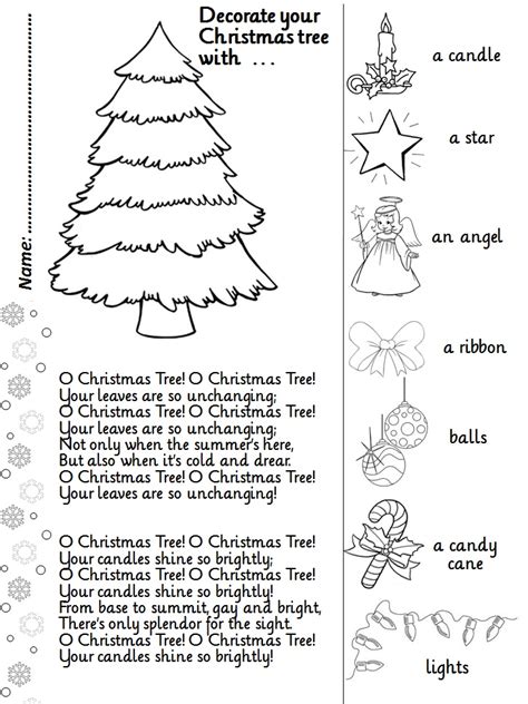 Enjoy Teaching English O CHRISTMAS TREE (song + activity sheet)