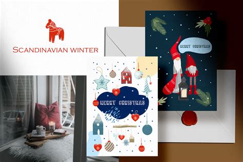 Scandinavian Christmas Cards By Happywatercolorshop Thehungryjpeg