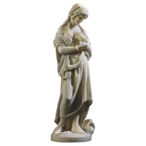 White Marble Sculpture Statue Of A Maiden By Cesare Lapini For Sale At