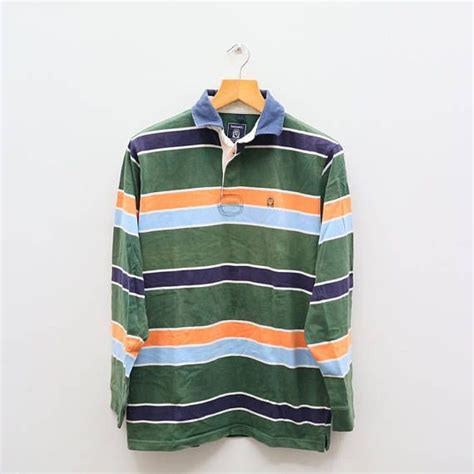 Rugby shirts green logo benetton childhood memories 1980s hip hop nostalgia polo ralph lauren the unit. Vintage BENETTON Stripes Green Rugby Polos Shirt Size L ...