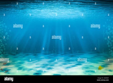 Underwater Background With Copy Space Blue Tropical Sand Seabed With