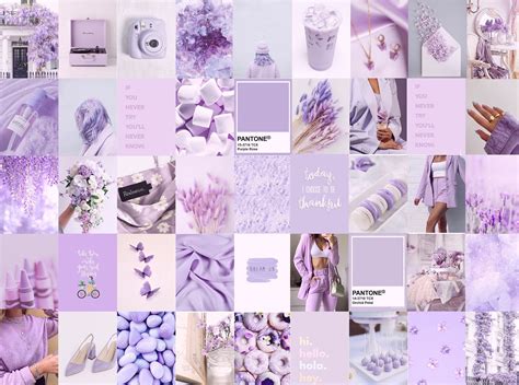 Light Purple Photo Collage Kit Purple Aesthetic Vintage Decor