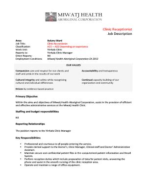 It is necessary to evaluate each employee's job performance. receptionist objectives examples - Fill Out Online ...