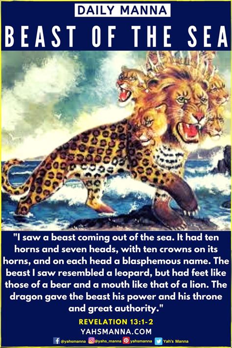 The Beast That Cames Out The Sea And Its Mark Yahs Manna Bible