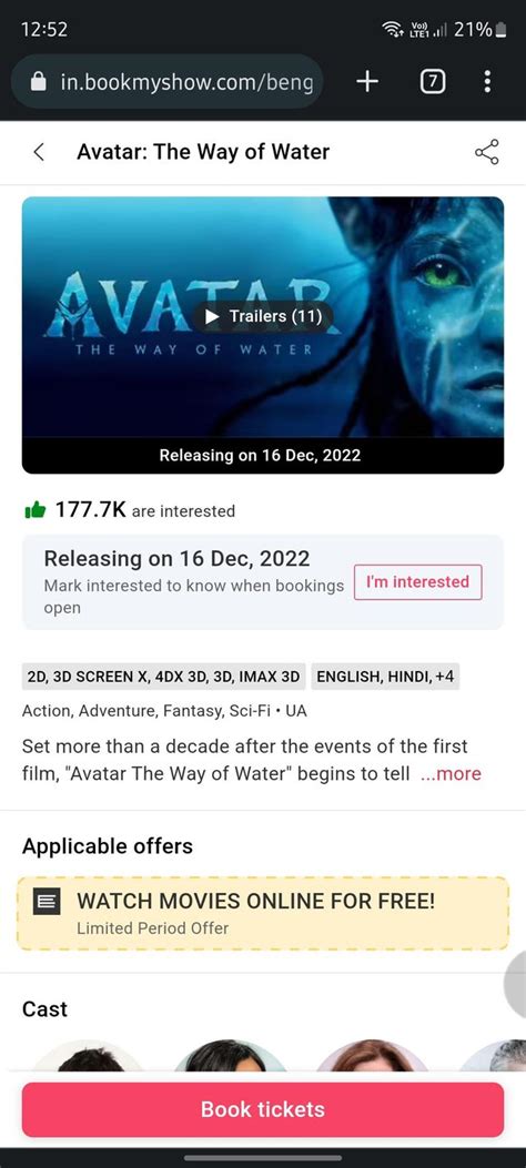 Avatar 2 Tickets Out Now With These Prices Its Gonna Cross 2bn
