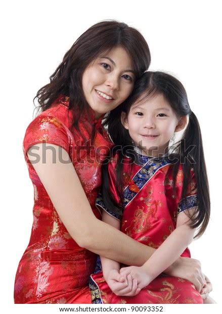 Beautiful Asian Mother Daughter Traditional Costume Stock Photo Edit