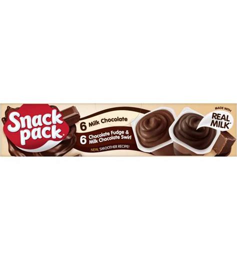Snack Pack Chocolate Fudge And Milk Chocolate Swirlmilk Chocolate