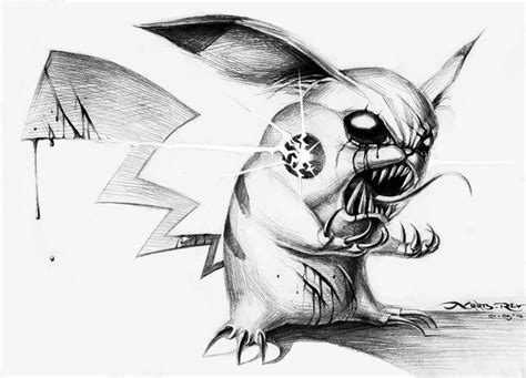 Evil Pikachu Cartoon Character Tattoos Pikachu Drawing Evil Cartoon