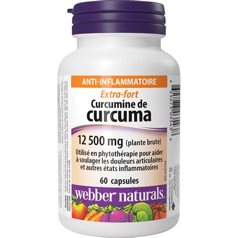 Curcumine de curcuma 12 500 mg, capsules | Webber Naturals