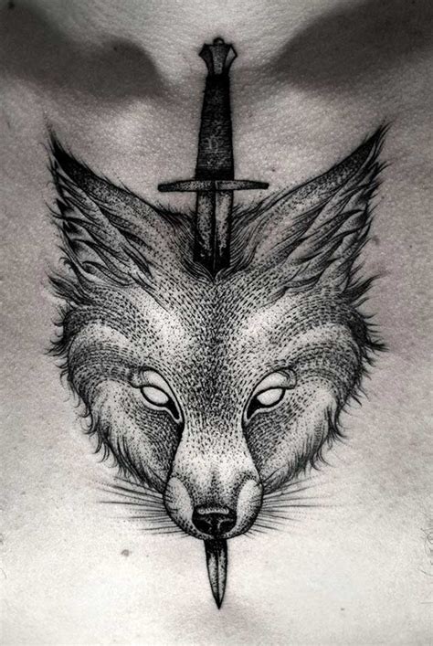 25 Amazing Geometric And Dotwork Wolf Tattoos Tattooblend