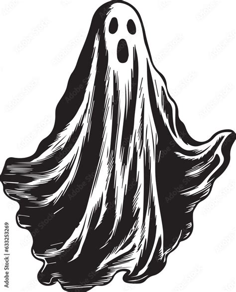 Vintage Ghost Halloween Scary Ghost Monsters Vector Illustration Svg