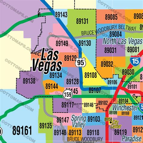 Clark County Nevada Zip Code Map Otto Maps