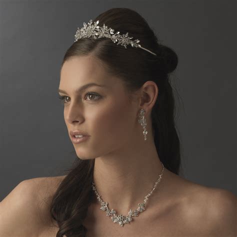 Swarovski Snowflake Wedding Tiara Elegant Bridal Hair Accessories