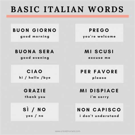 Palabras En Italiano