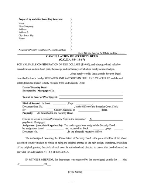 Security Deed Georgia Form Fill Out And Sign Printable Pdf Template