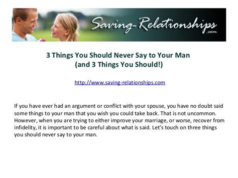 3 Things You Should Never Say To Your Man And 3 Things You Should