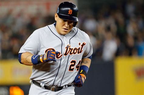 Detroit Tigers Third Baseman Miguel Cabrera Rounds The Bases During The