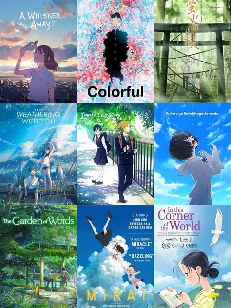 Four Different Anime Posters With The Same Character In Each Ones
