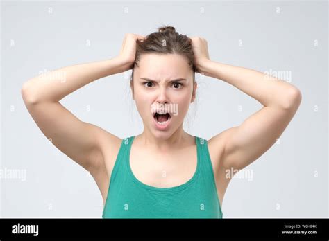 Furious Angry Woman Screaming With Rage And Frustration Stock Photo Alamy