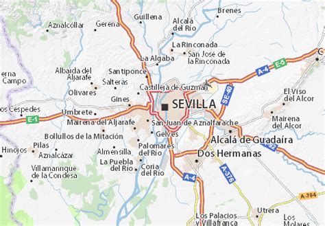 Mapa en línea de sevilla. Mapa Sevilla- plan Sevilla - ViaMichelin