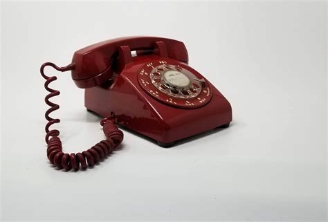 Vintage Red Rotary Phone Office Telephone Working Bell System Etsy