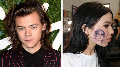 Harry Styles Fans Slam Kelsy Karters Face Tattoo As Fake And For