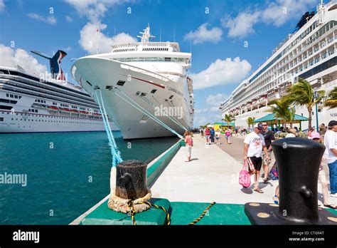 Carnival Fascination Cruise Ship In Port With Other Ships In Nassau