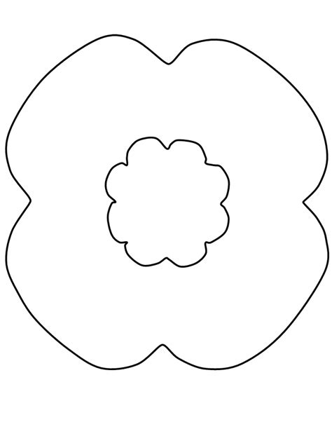 Lovely poppy drawing coloring page : Remembrance Day Poppy Coloring Page - Coloring Home