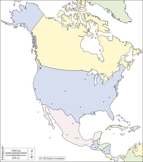 North America Free Map Free Blank Map Free Outline Map Free Base Map