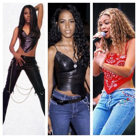 Aaliyah 1979 2001 In 2001 Vs Beyonce In 2003 Fashion Leather Pants
