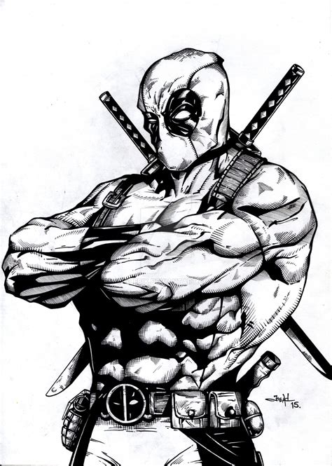 Deadpool art deadpool drawings drawings of friends friend drawing best funny pictures my superhero sketches drawing superheroes marvel drawings cartoon drawings deadpool. Deadpool Ink by GleBik on DeviantArt