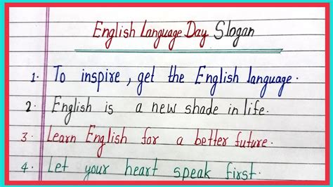 Slogan On English Language Day In Englishslogan On Englishenglish